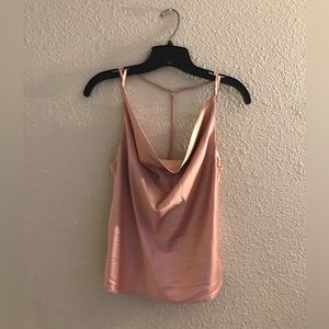 Pink satin tank top size small